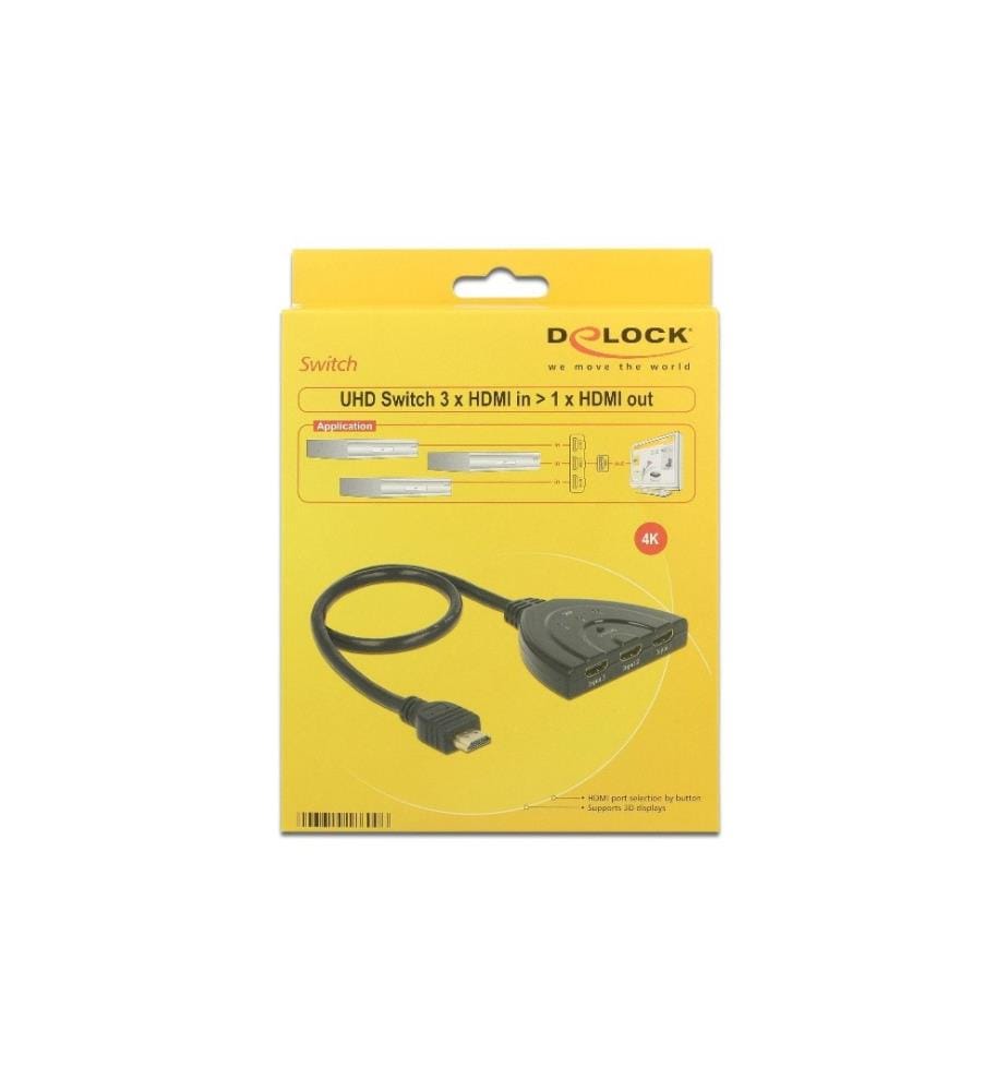 DELOCK - Verteiler 3 Port HDMI Switch 4K/60Hz
