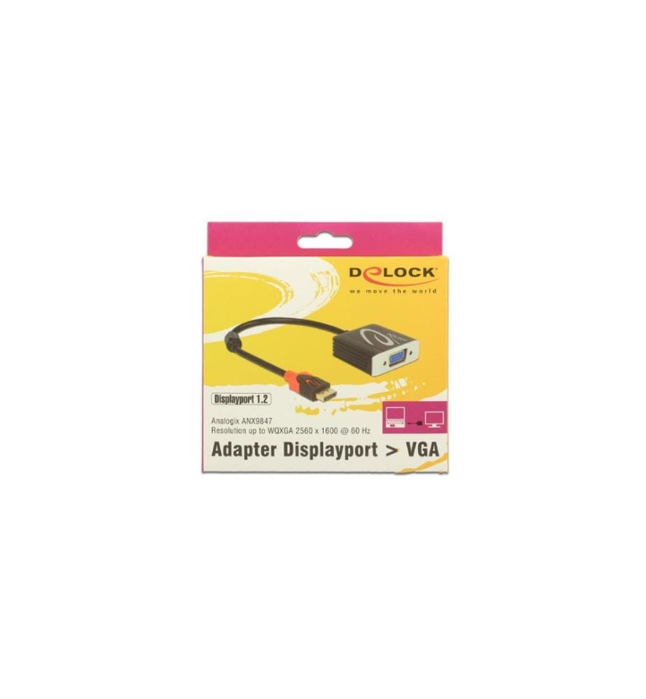 DELOCK - Adapter 2560x1600, 60Hz DisplayPort - VGA