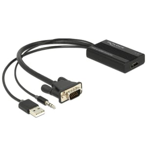 DELOCK - Konverter VGA - HDMI Schwarz