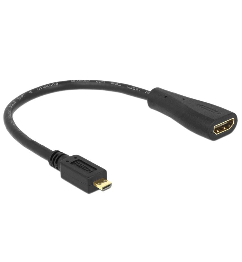 DELOCK - Adapterkabel Micro-HDMI - HDMI, 23 cm Schwarz