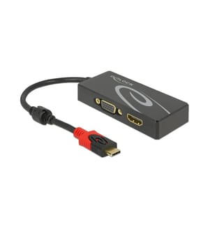 DELOCK - 2-Port Signalsplitter USB-C - 1xHDMI & 1xVGA