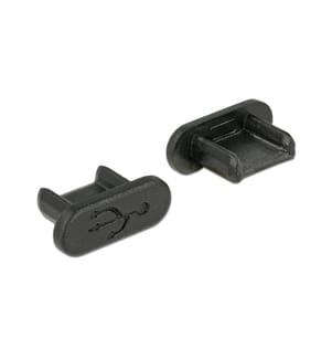 Bouchons anti-poussière Delock USB-MicroB, 10 pièces, Noir