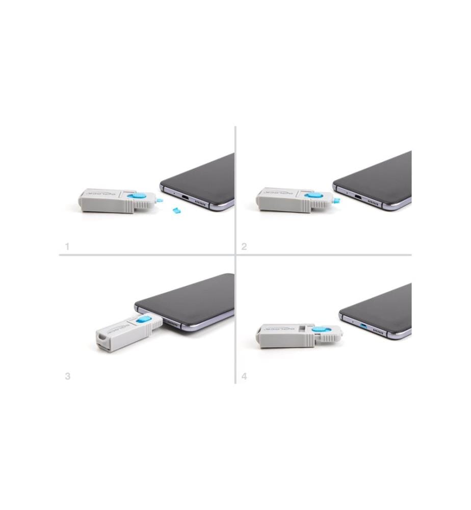 Delock Blocage de port Micro USB Set 5 pièces avec outil de verrouillage
