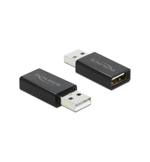 Delock Adaptateur USB 2.0, Bloqueur de données fiche USB-A - prise USB-A