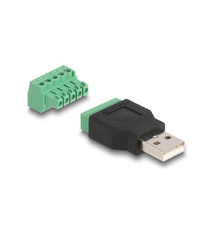 Adaptateur Delock USB 2.0 USB-A mâle - Bloc de jonction