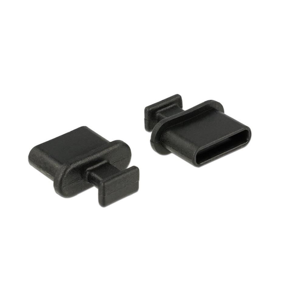 Delock Bouchon obturateur/protection anti-poussière USB-C 10 pièces Noir avec poignée