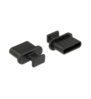Delock Bouchon obturateur/protection anti-poussière USB-C 10 pièces Noir avec poignée