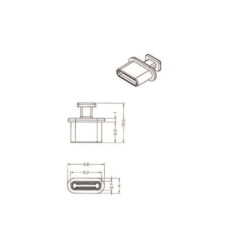 Delock Bouchon obturateur/protection anti-poussière USB-C 10 pièces Noir avec poignée