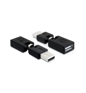 Delock Adaptateur USB 2.0 USB-A mâle - USB-A femelle, rotatif