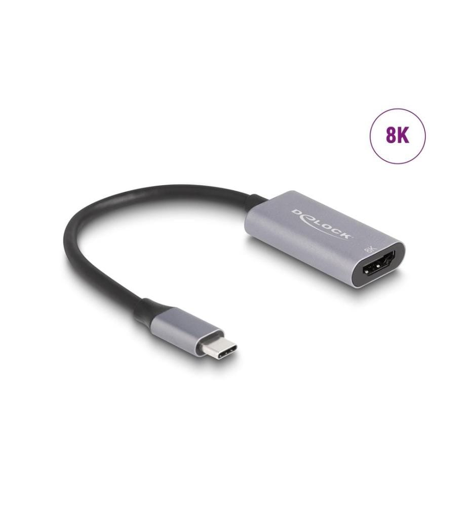 Adaptateur Delock USB-C vers HDMI Passif, 8K/30Hz, Noir
