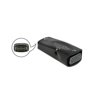 Adaptateur Delock 1080p HDMI - Jack 3.5 mm/VGA