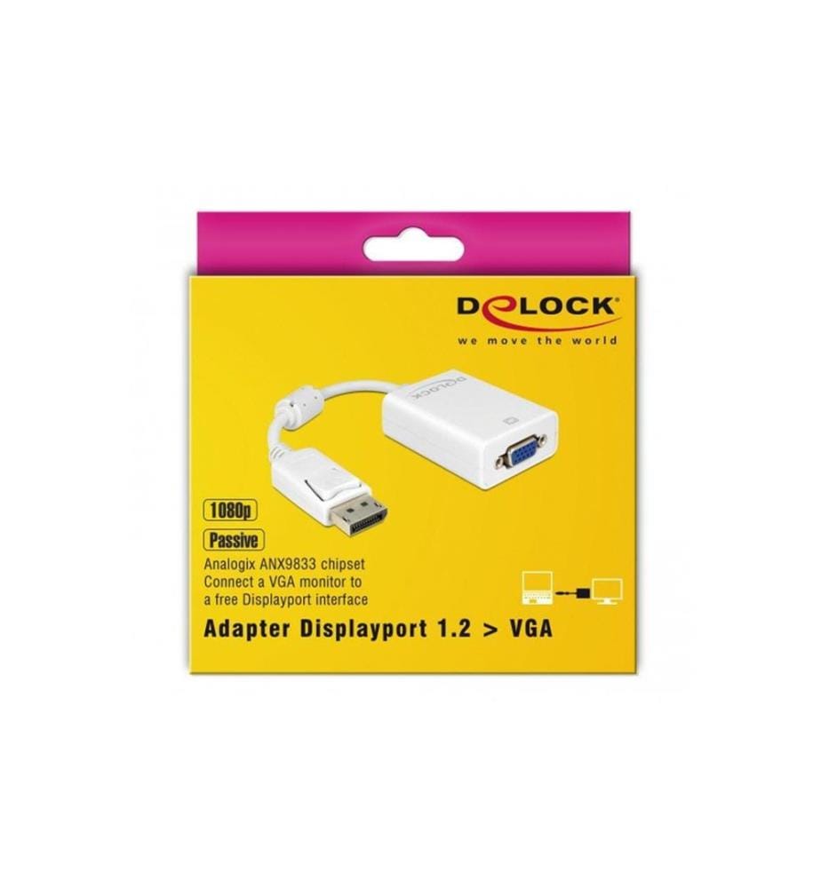 Delock Adaptateur Displayport - VGA Blanc