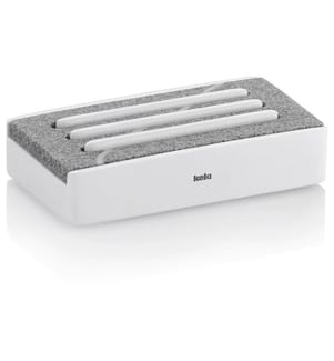 KELA - Seifenschale Cube Grau/Weiss