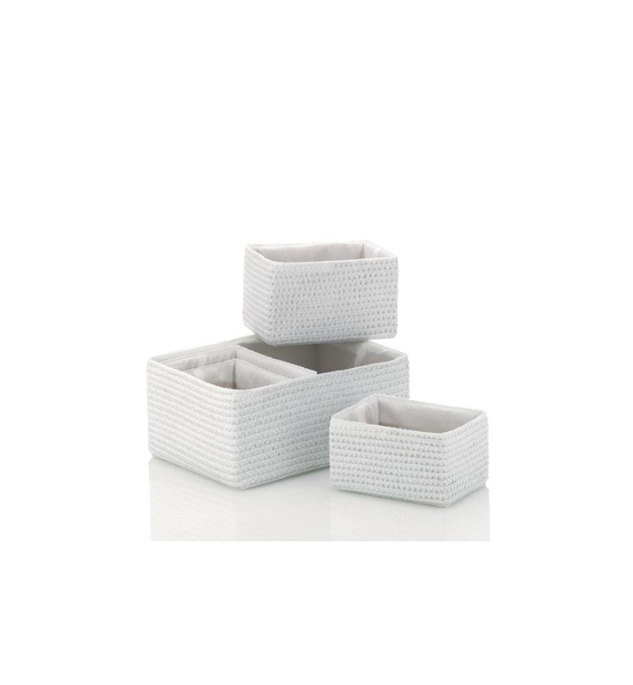 KELA - Panier de rangement Rimossa 5 pièces, Blanc