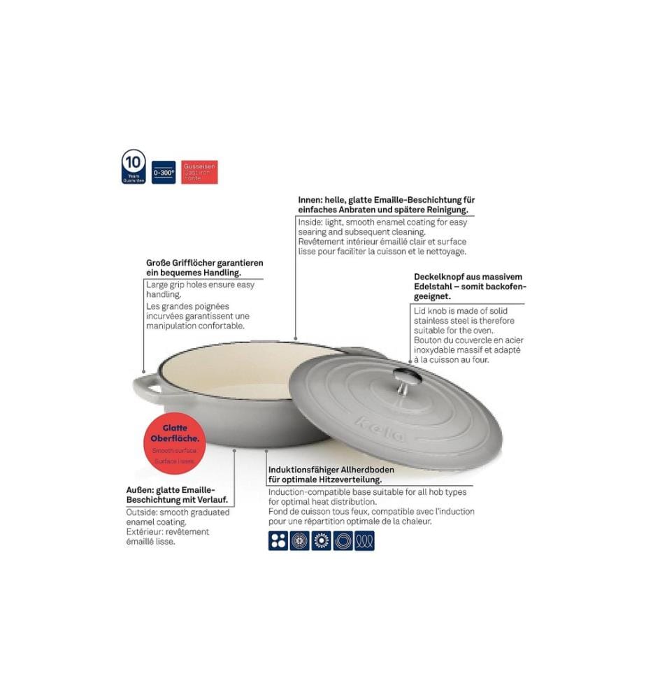 Cocotte Kela Calido 28 cm, Gris