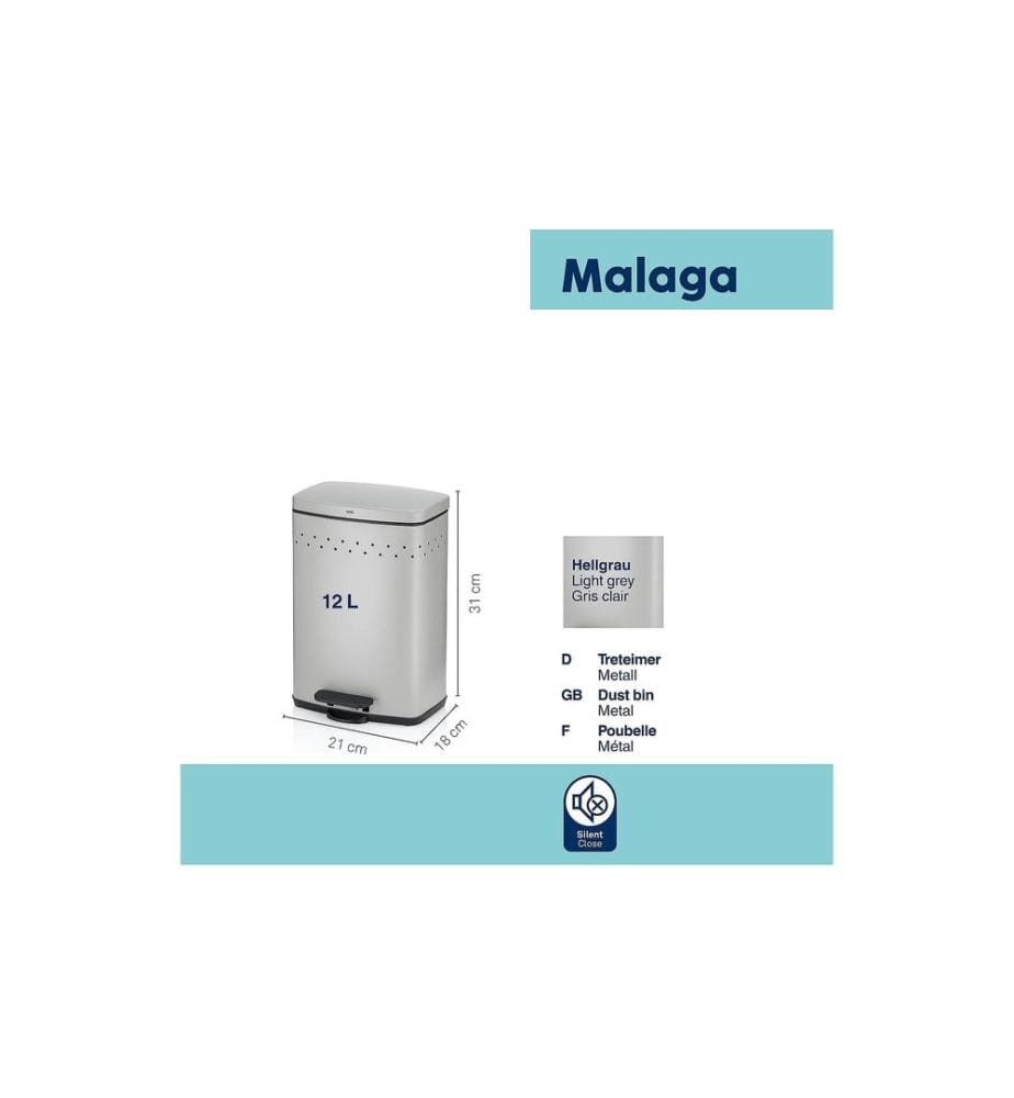 Kela Poubelle cosmétique Malaga 5 l, Gris clair
