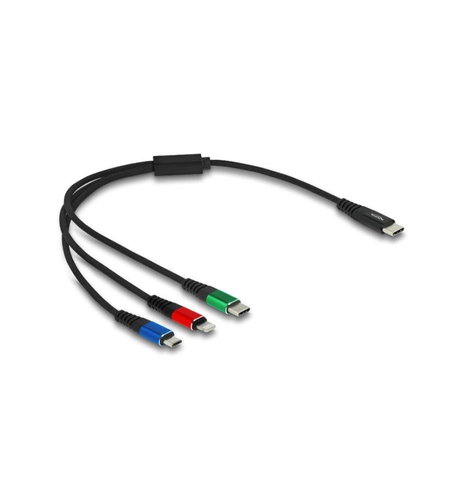 DELOCK - USB-Ladekabel USB C - Lightning/Micro-USB B/USB C 0.3 m