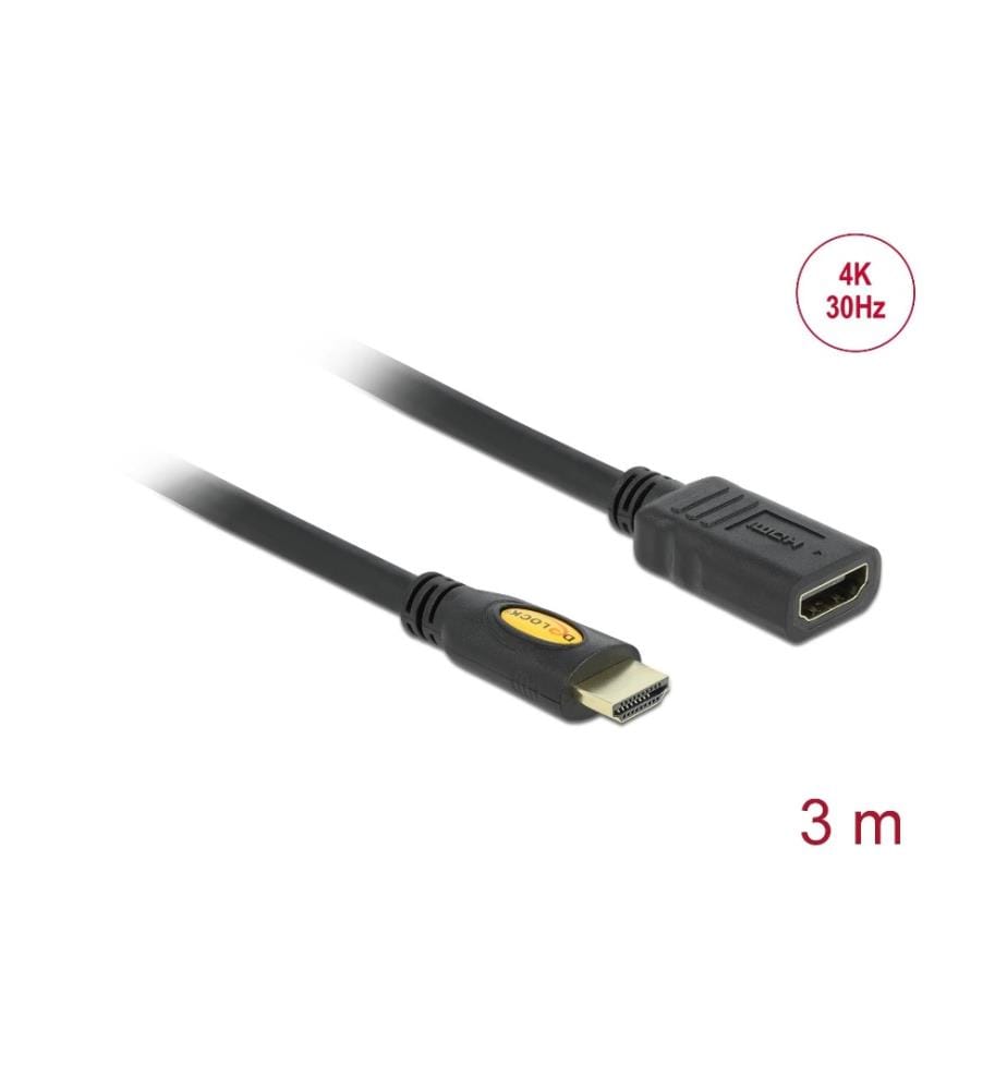 DELOCK - Câble de prolongation 4K 30Hz HDMI - HDMI, 3 m