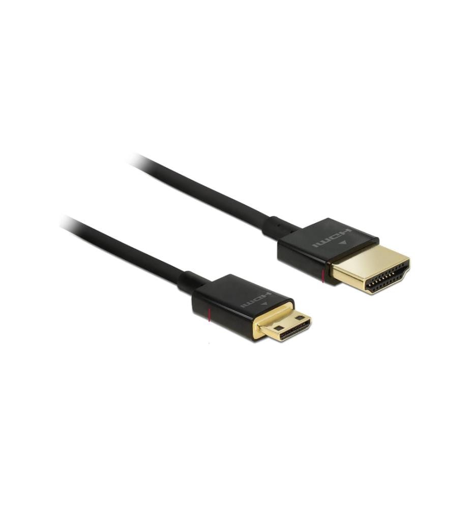 DELOCK - Câble 4K 60Hz HDMI - Mini-HDMI (HDMI-C), 2 m, Noir