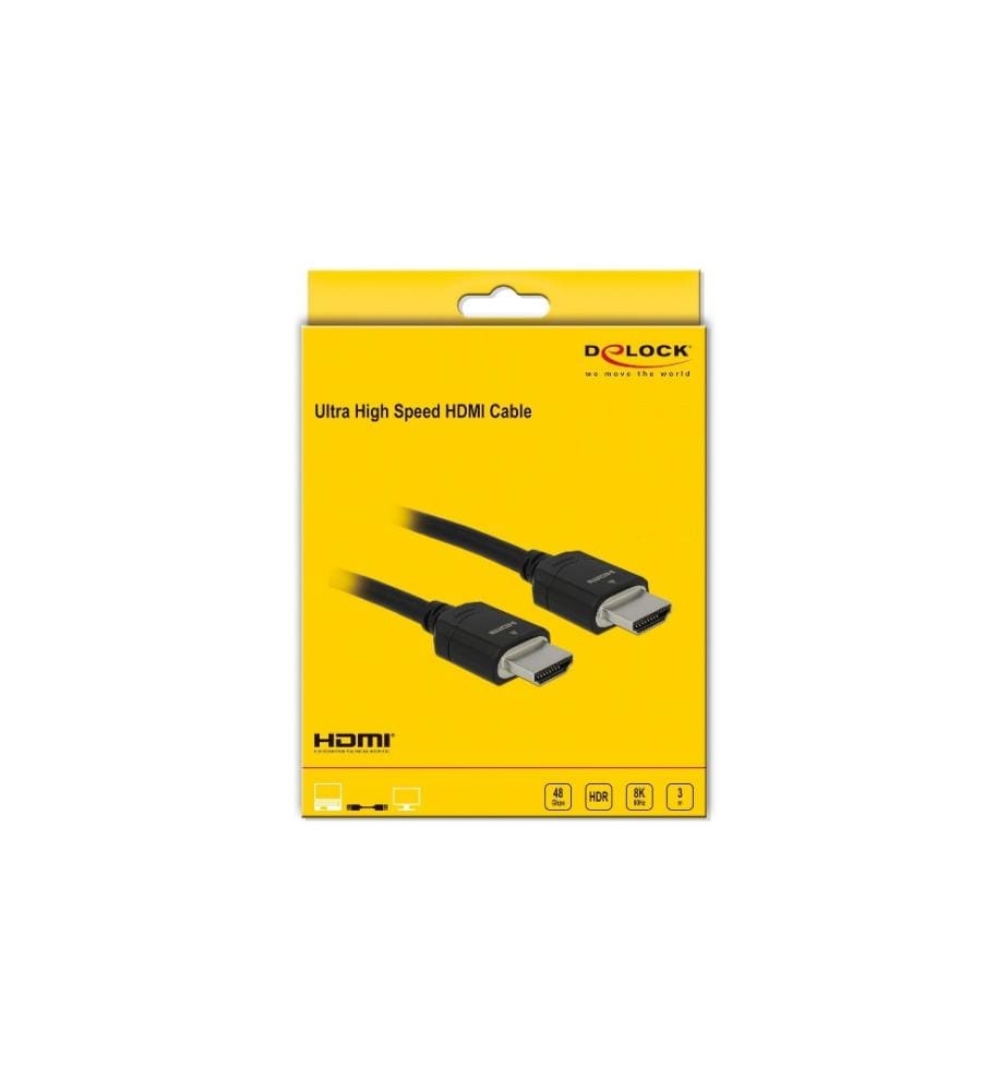 DELOCK - Câble 8K 60Hz HDMI - HDMI, 3 m, Noir