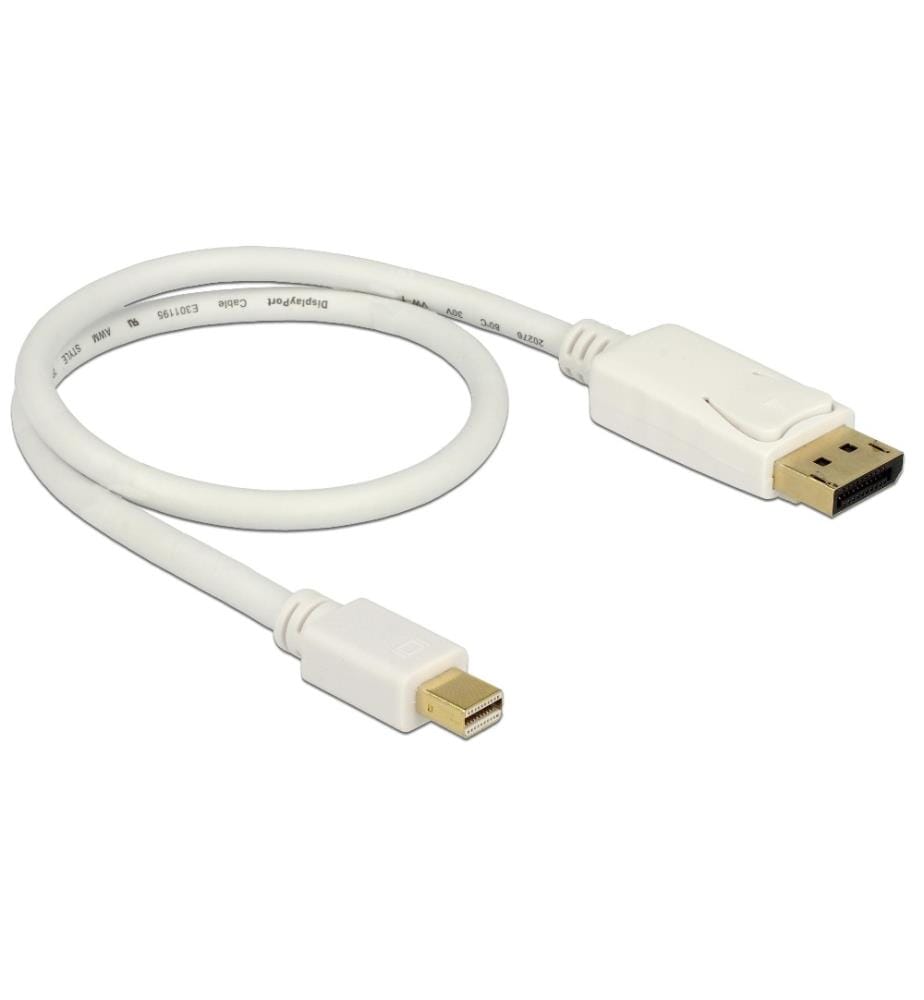 DELOCK - Câble Mini-DisplayPort DisplayPort, 50cm, 4K 60Hz, blanc