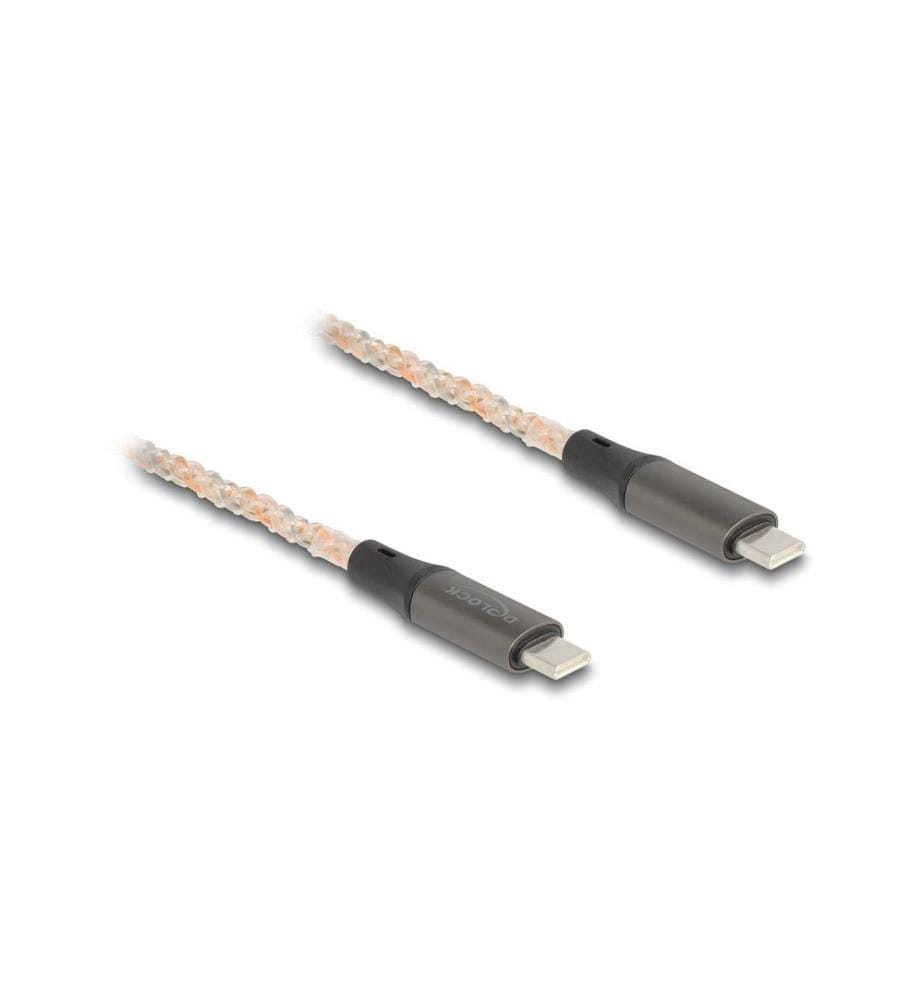 DELOCK - USB 2.0-Kabel RGB Beleuchtung, PD 3.0, USB C - USB C 1.2 m