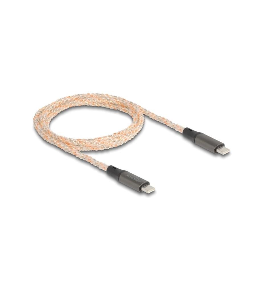DELOCK - USB 2.0-Kabel RGB Beleuchtung, PD 3.0, USB C - USB C 1.2 m