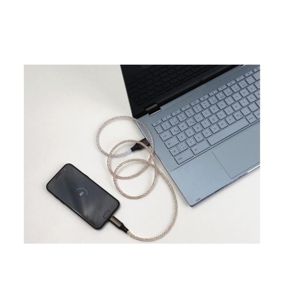DELOCK - USB 2.0-Kabel RGB Beleuchtung, PD 3.0, USB C - USB C 1.2 m