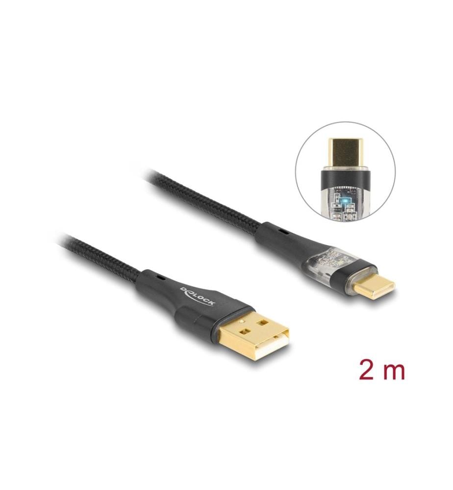DELOCK - USB 2.0-Kabel Schnelladefunktion 60W USB-A - USB-C 2 m
