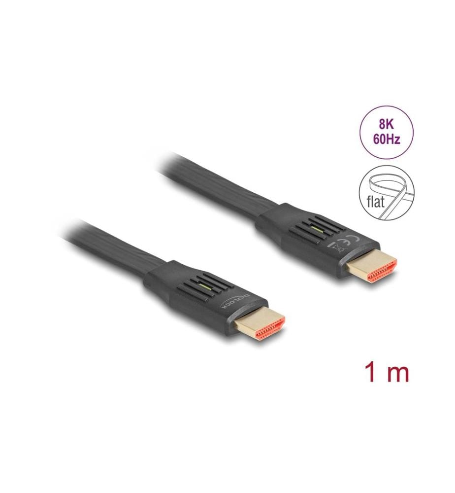 DELOCK - Câble 8K 60 Hz Flat HDMI - HDMI, 1 m