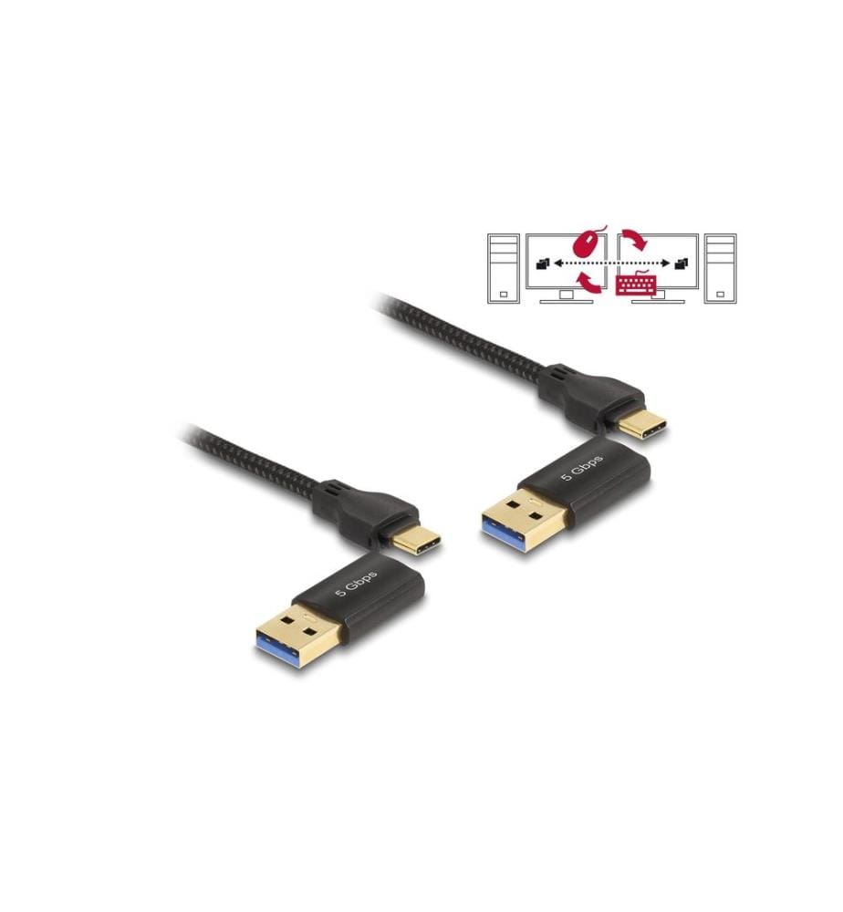 DELOCK - Câble Data Link USB-A/USB-C - USB-A/USB-C 2 m