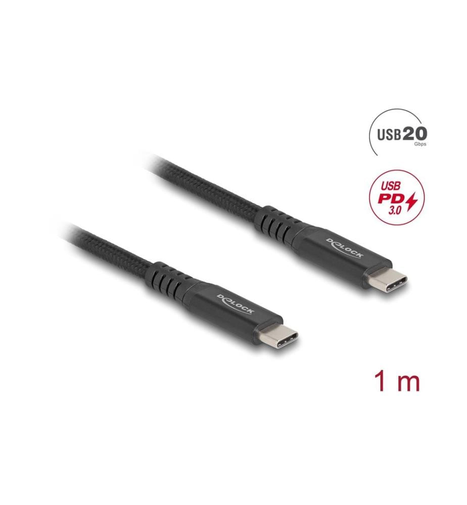 DELOCK - Câble USB4 Type-C Données / Affichage / PCIe / PD 100W / 1 m