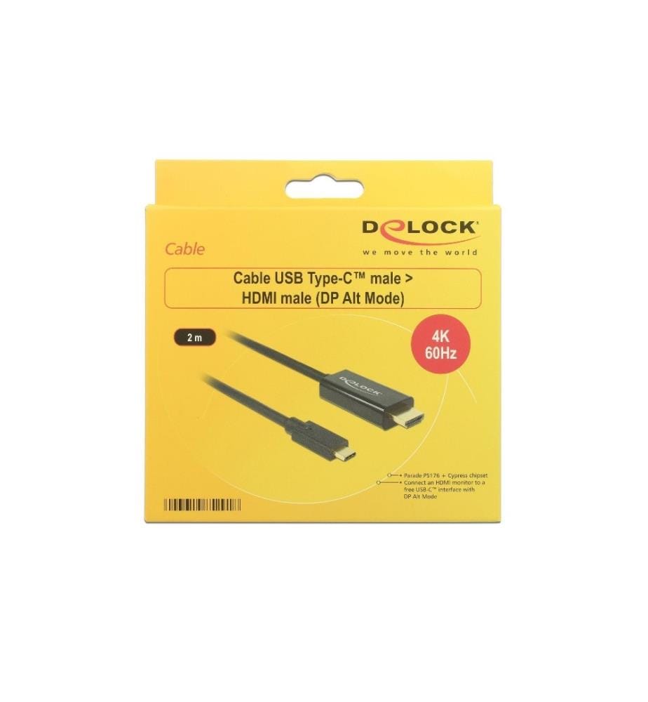 DELOCK - Kabel 4K 60Hz USB Type-C - HDMI, 2 m