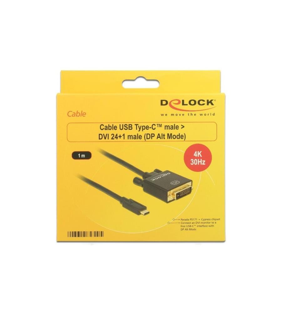 DELOCK - Kabel 4K USB Type-C - DVI-D, 1 m