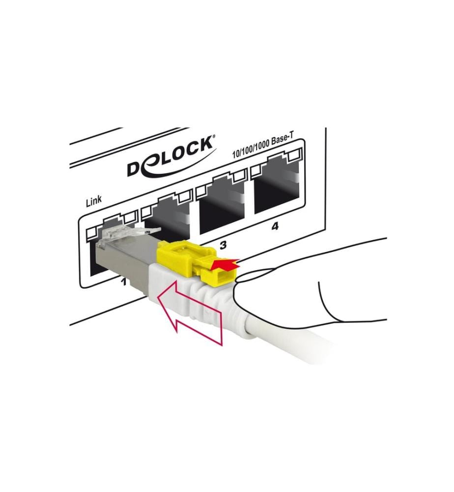 DELOCK - Patchkabel  Cat 6A, S/STP, 0.5 m, Weiss, verriegelbar