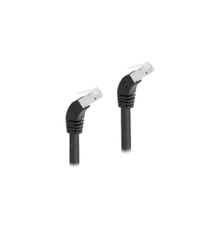 DELOCK - Patchkabel 45° unten gewinkelt Cat 6A, S/FTP, 3 m, Schwarz