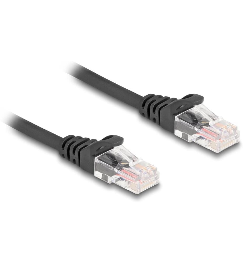 DELOCK - Patchkabel Spiralkabel Cat 5e, UTP, 1 m, Schwarz