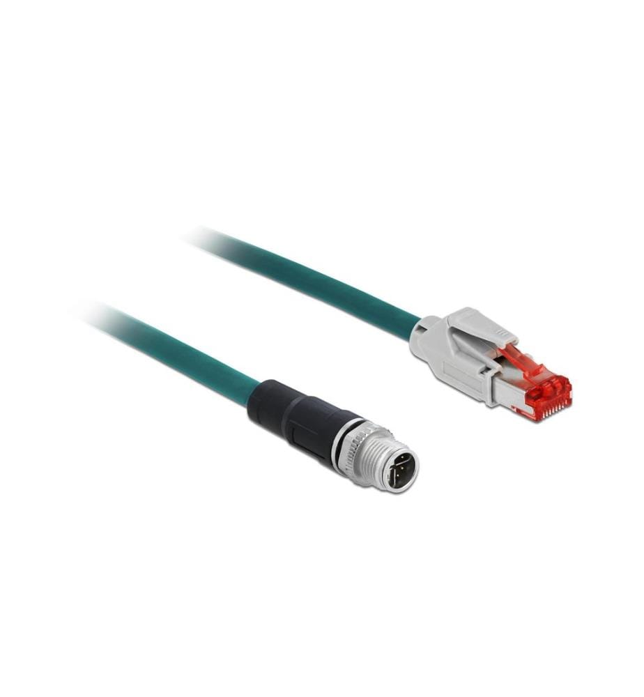 DELOCK - Patchkabel RJ-45 - M12, Cat 5e, SF/UTP, 2 m, Blau