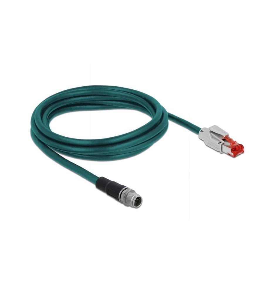 DELOCK - Patchkabel RJ-45 - M12, Cat 5e, SF/UTP, 2 m, Blau
