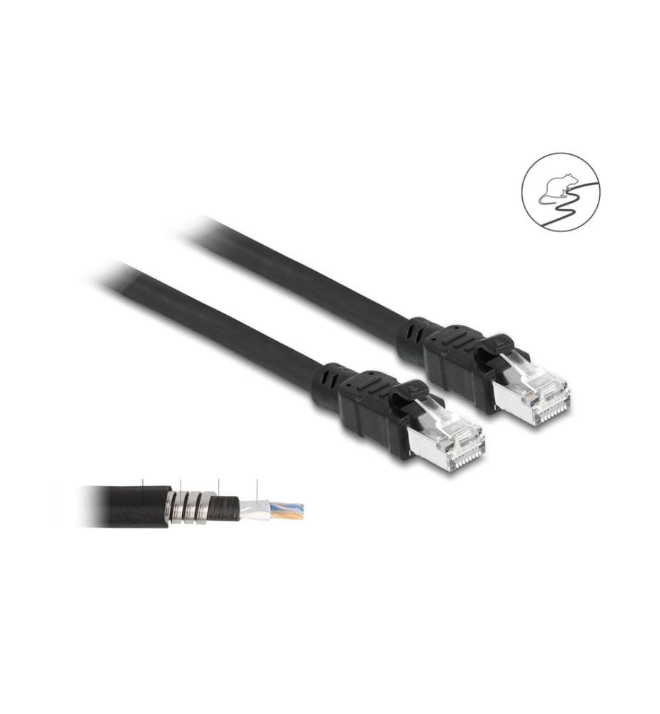 DELOCK - Patchkabel Cat 6A, F/UTP, 2 m, Schwarz