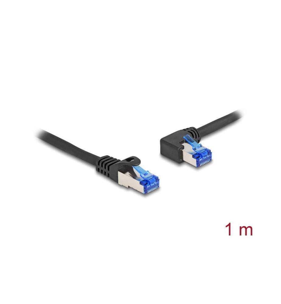 DELOCK - Patchkabel links gewinkelt Cat 6A, S/FTP, 1 m, Schwarz