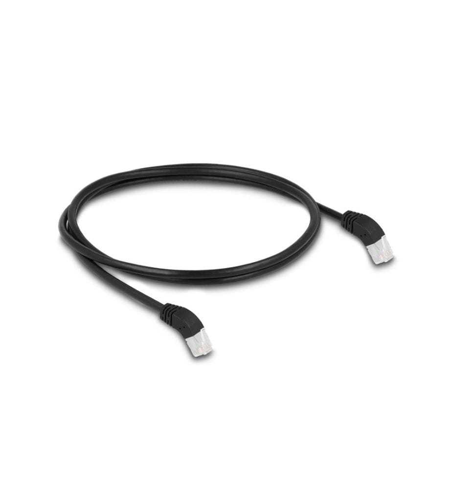 DELOCK - Patchkabel 45° oben gewinkelt Cat 6A, S/FTP, 1 m, Schwarz