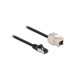 DELOCK - Câble patch RJ45 vers Keystone Cat 6A, S/FTP, 0.25 m, Noir