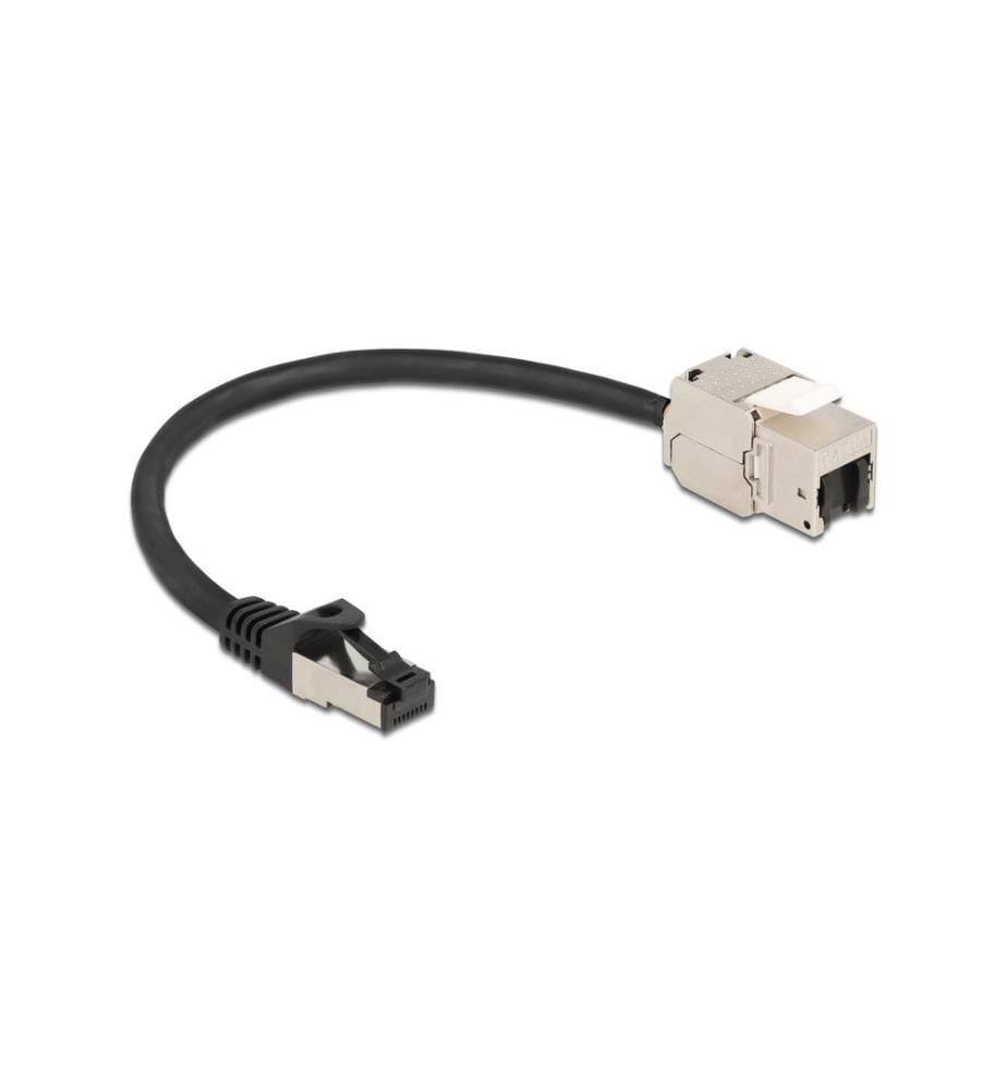 DELOCK - Patchkabel RJ45 zu Keystone Cat 6A, S/FTP, 0.25 m, Schwarz