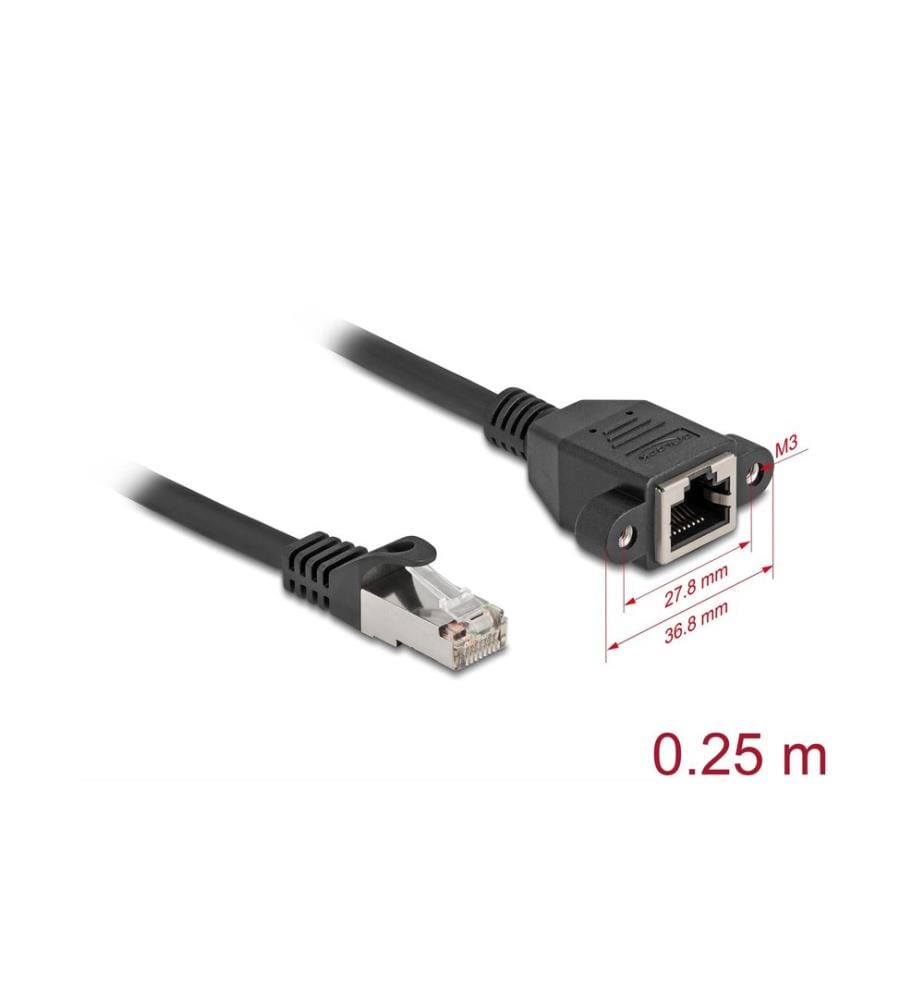 DELOCK - Câble patch Câble de rallonge Cat 6A, S/FTP, 0.25 m, Noir