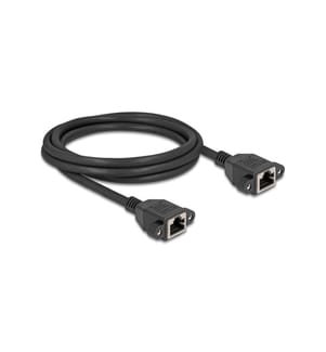 DELOCK - Patchkabel Verlängerungskabel Cat 6A, S/FTP, 2 m, Schwarz
