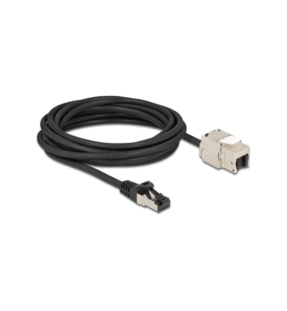 DELOCK - Câble patch RJ45 vers Keystone Cat 6A, S/FTP, 5 m, Noir