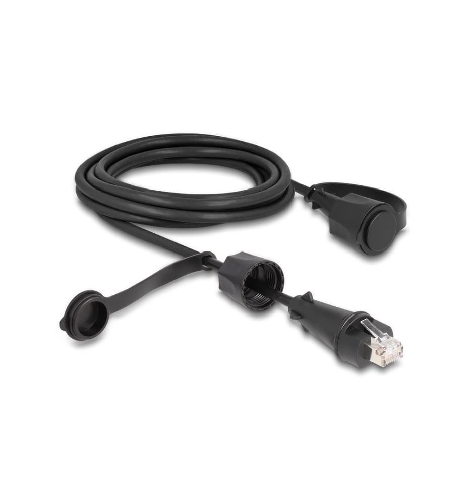 DELOCK - mit Verschlusskappe Cat 6, STP, 3 m, Schwarz