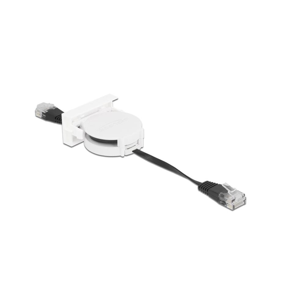 DELOCK - Easy 45 Modul Aufrollkabel Cat 5e, SF/UTP, 0.5 m, Schwarz