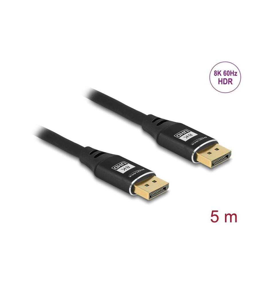 DELOCK - Kabel 8K 60 Hz DisplayPort - DisplayPort, 5 m, Schwarz
